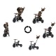 QPLAY RITO DELUXE Rubber sulankstomas triratukas guminiais ratais